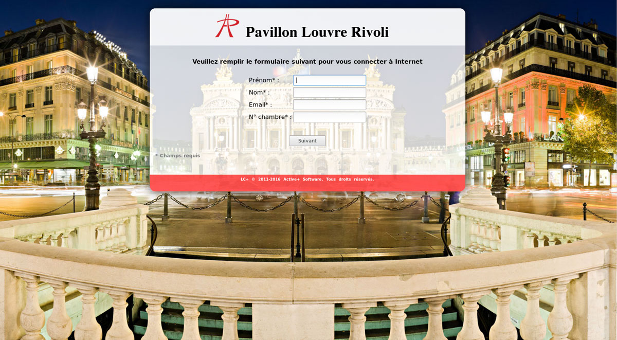 Pavillon Louvre Rivoli captive portal