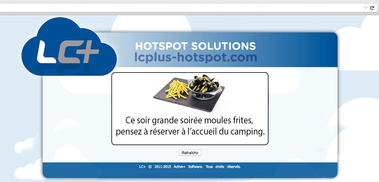 Captive portal message