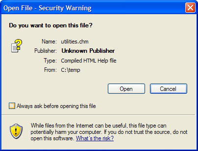 ServiceMill documentation open dialog