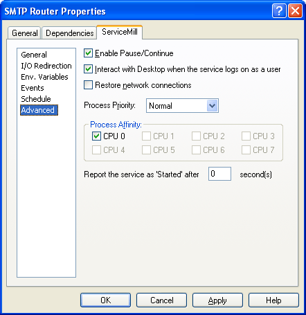 ServiceMill advanced properties