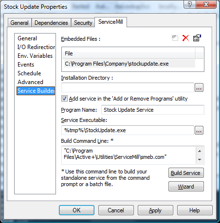 Service properties